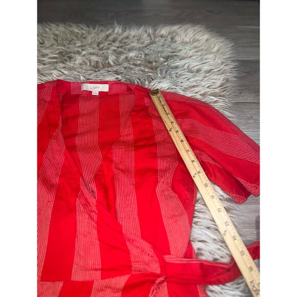 Loft women’s red wrap blouse - Picture 9 of 13